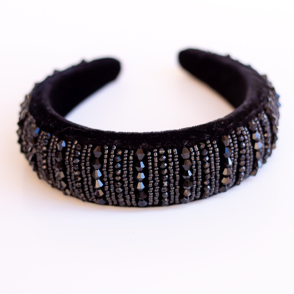 Black Beaded Headband